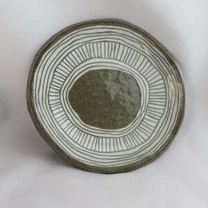 Ceramic Art Plate Gray Taupe and White Pottery..............126